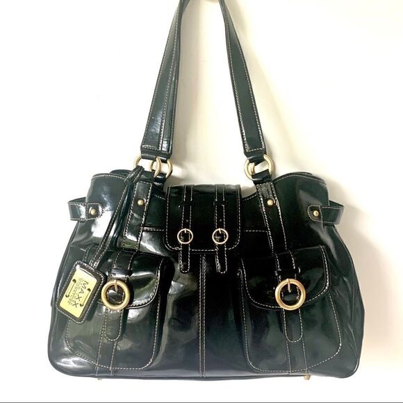 Maxx NY Super Glossy Patent Leather Signature Bag - Picture 1 of 16